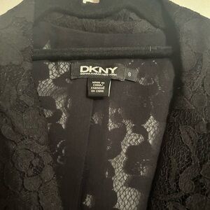 NWT- DKNY Women's Elegant Black Floral Lace Blazer